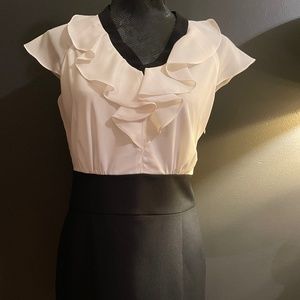 The Limited, size 6, black and cream pencil dress